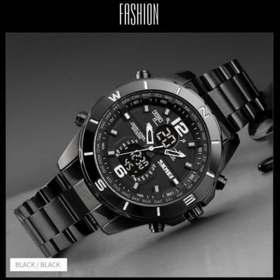 ساعت مچی مردانه اسکیمی موتور ژاپن دو زمانه+باطری اضافی کد3082