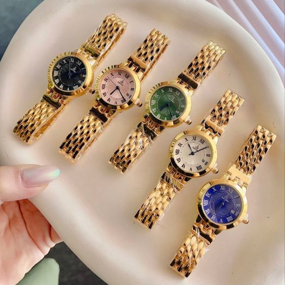 ساعت مچی زنانه  DEEN KEEN دن کین بند استیل طلایی ظریف+باطری اضافی کد2283