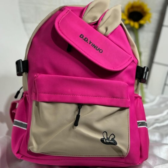 کیف کوله پشتی  طرح خرگوشی صورتی دخترانه کد2574