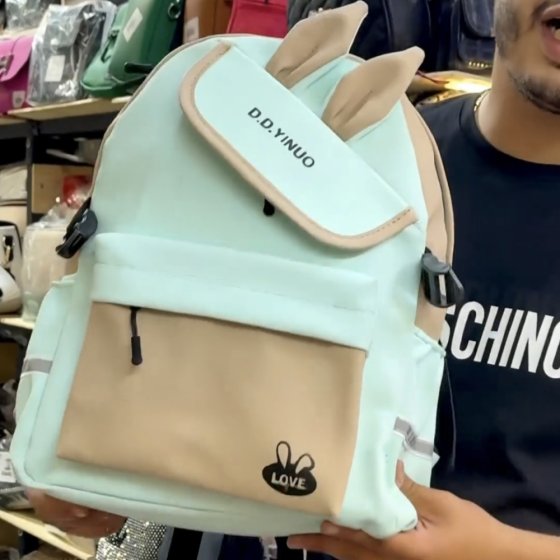 کیف کوله پشتی طرح خرگوشی آبی دخترانه کد2577