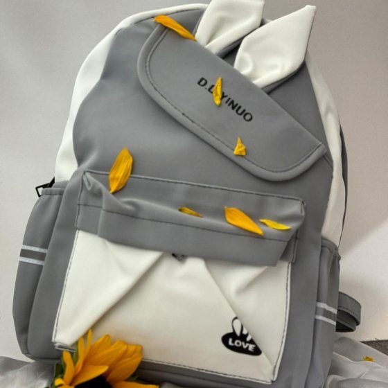 کیف کوله پشتی کنفی طرح خرگوشی خاکستری  دخترانه کد 2591