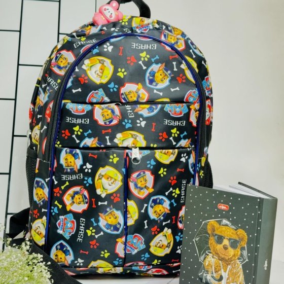 کیف کوله پشتی مدارس (دانش آموزی )دخترانه پسرانه مشکی رابل سگ کد 2636