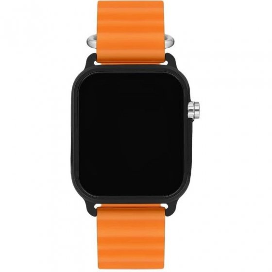 ساعت مچی اسپرت طرح اپل واچ ال ای دی الترا led دو دکمه بند سلیکونی پیو (کرکره ایی) نارنجی (رنگبندی کامل )+باطری اضافی کد 2687