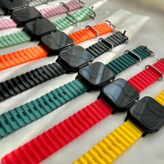 ساعت مچی اسپرت طرح اپل واچ ال ای دی الترا led دو دکمه بند سلیکونی پیو (کرکره ایی) (رنگبندی کامل )+باطری اضافی کد 2688