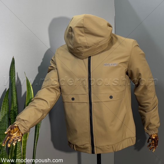 کاپشن اسپرت کلاه دار مردانه رنگ سدری طرح جدید کد2780