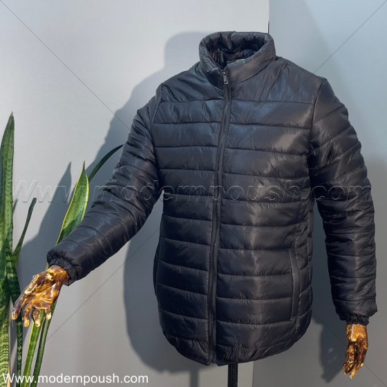 کاپشن مشکی زمستانه مردانه طرح جدید کلاه دار کد 2785