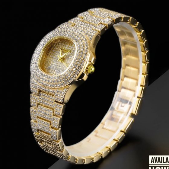 ساعت مچی زنانه پتک فیلیپ Patek philippe Diamond Watch Hip Hap فول نگین طلایی-مجلسی+باطری اضافی  کد2994