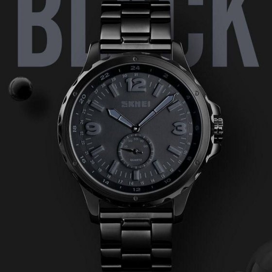 ساعت مچی مردانه اسکمی مدل 1513 بند استیل فول مشکی+باطری اضافی کد 9174