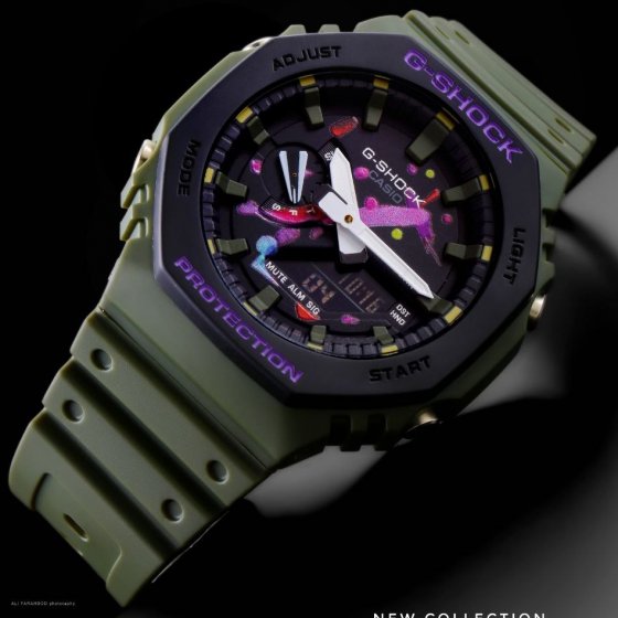 ساعت مچی اسپرت جی شاک G_SHOCK کاسیو ,موتور ژاپن سبز +باطری اضافی کد 9205