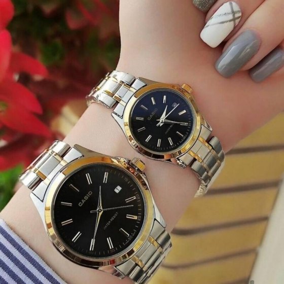 ساعت ست مردانه زنانه کاسیو Casio  صفحه مشکی کد9270