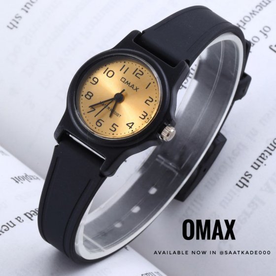 ساعت مچی عقربه ای زنانه اوماکس OMAX زرد+باطری اضافی کد 9406