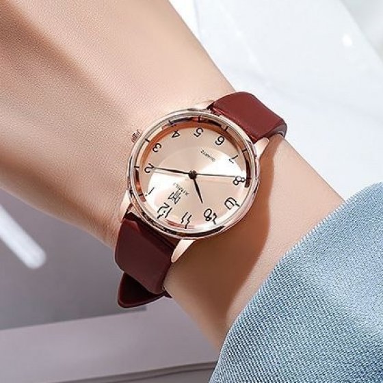 ساعت مچی زنانه ایکس میل XIMILI شرکتی بند پیو قرمز+باطری اضافی کد 9556