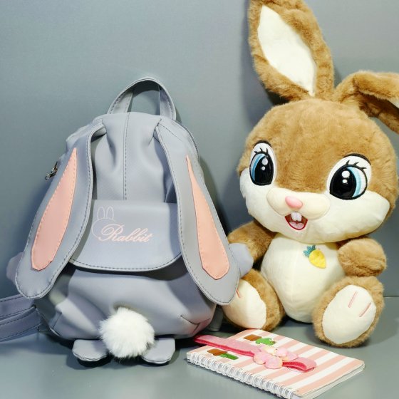 کوله فانتزی دخترانه خرگوشی جنس نانسی طوسی کد 8001