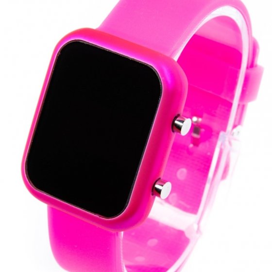 ساعت مچی  ال ای دی زنانه و مردانه طرح مشابه هوشمند LED کد 10062(رنگ سرخابی)+باطری اضافی