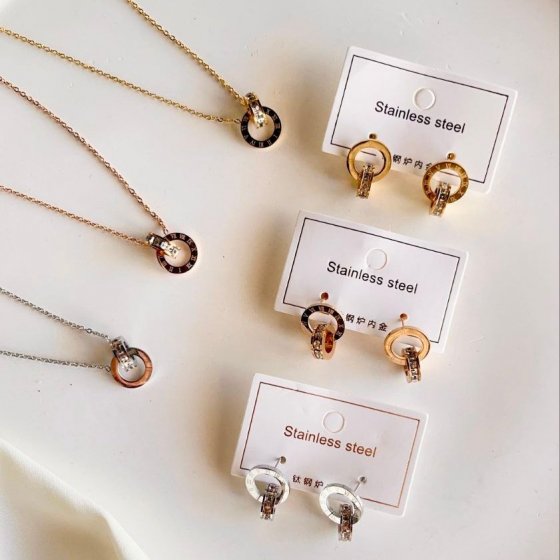 گوشواره طرح دوحلقه یونانی کد28390