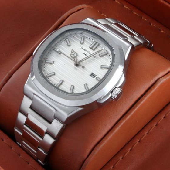 ساعت مچی مردانه پتک فیلیپ ناتیلوس سیلور Patek philippe ، بند استیل توپر، های‌کپی لوکس کد9732