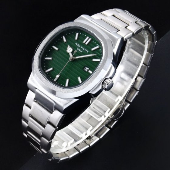 ساعت مچی مردانه پتک فیلیپ ناتیلوس سیلور Patek philippe ، بند استیل توپر، های‌کپی لوکس+باطری اضافی  کد9734