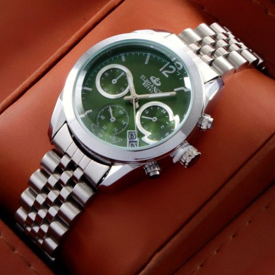 ساعت مچی زنانه الگانس Elegance بند استیل نقره ایی  صفحه نمایش سبز زیبا و شیک+باطری اضافی  کد9757