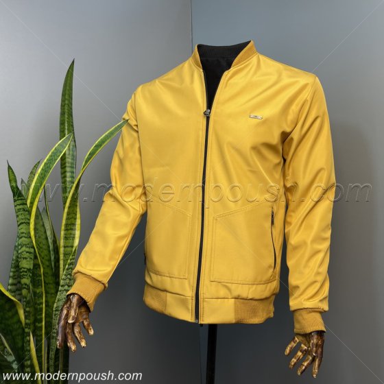 کاپشن زمستانه دو روی مردانه رنگ مشکی / خردلی کد 9700225