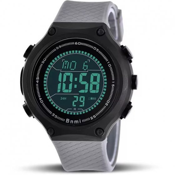 ساعت مچی اسپرت ( ورزشی ) بنمی BNMI ضد آب استخری (رنگبندی ) طوسی  کد 9888