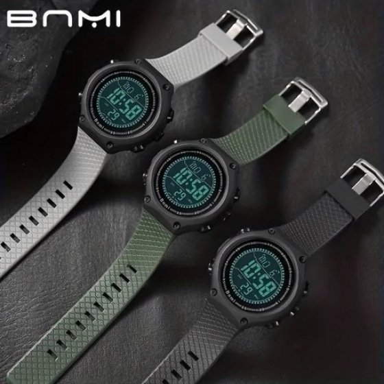 ساعت مچی اسپرت ( ورزشی ) بنمی BNMI ضد آب استخری (رنگبندی ) سبز  کد 9890