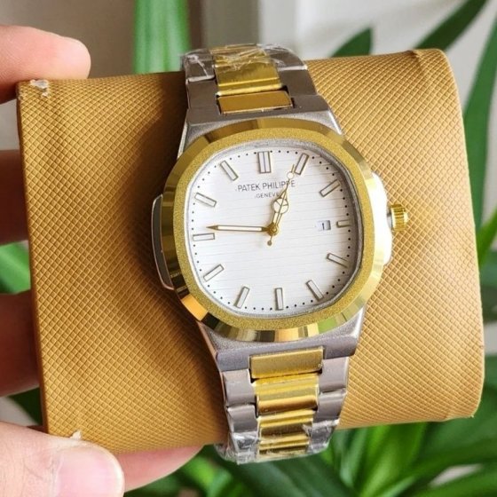 ساعت مچی مردانه پتک فیلیپ ناتیلوس طلایی Patek philippe ، بند استیل توپر، های‌کپی لوکس+باطری اضافی کد 9895