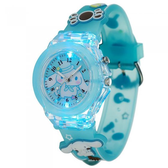 ساعت مچی بچگانه (دخترانه) چراغ دار و شب نما برند lidon عروسکی و فانتزی-ملودی.سینامورول +باطری اضافی کد 9908