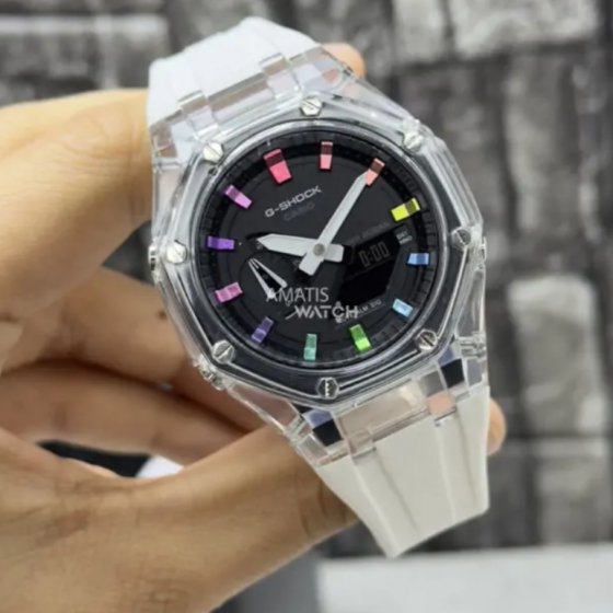 ساعت مچی کاسیو مدل GA-2100 جی شاک مردانه با بند لاستیکی ضد آب +باطری اضافی کد 9920