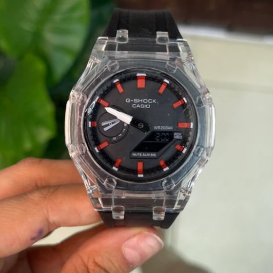 ساعت مچی کاسیو مدل GA-2100  جی شاک مردانه با بند لاستیکی ضد آب +باطری اضافی کد 9921