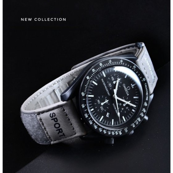 ساعت مچی اسپرت زنانه و مردانه امگا سواچ (ونوس) بند چسبی طوسی +باطری اضافی کد9931