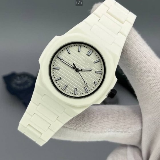 ساعت مچی مردانه پتک فیلیپ سفید Patek philippe های‌کپی لوکس+باطری اضافی کد9976