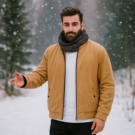 کاپشن 2 روی اسپرت زمستانه رنگ کرمی مشکی (داخل پشم شیشه دار ) کد9982