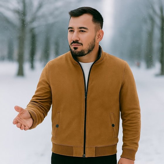 کاپشن 2 رو مردانه رنگ مشکی شتری مناسب زمستان (داخل پشم شیشه دار ) کد9988