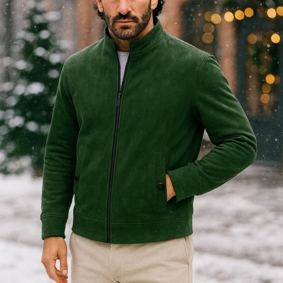 کاپشن 2 روی پاییزه مردانه رنگ مشکی  و سبز یشمی  کد9994