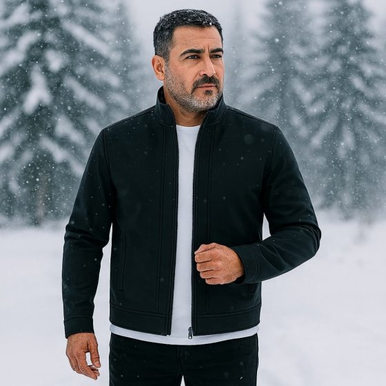 کاپشن 2 روی زمستانه  مردانه رنگ مشکی  و سبز درباری طرح جدید کد9996