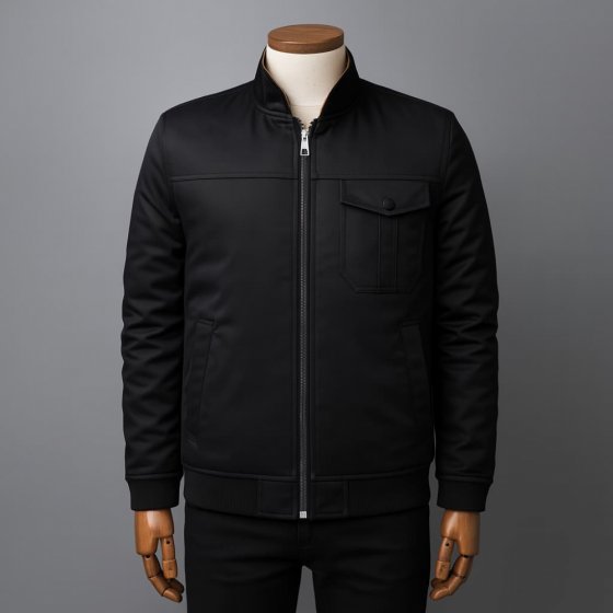 کاپشن 2 رو مردانه رنگ مشکی شتری مناسب زمستان (داخل پشم شیشه دار ) کد99810