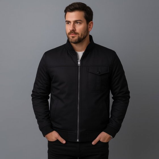 کاپشن 2 روی پاییزه مردانه رنگ مشکی  و سبز یشمی  کد99940