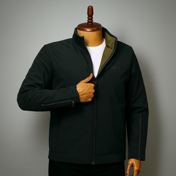 کاپشن مردانه پاییزه مدل 2 روی زیپی رنگ مشکی و سبز زیتونی کد99970