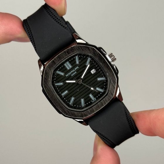 ساعت مچی مردانه پتک فیلیپ بند رابر مشکی شیک کد 10110