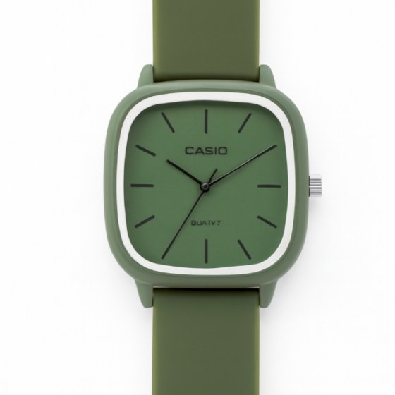 ساعت مچی اسپرت سیلیکونی زنانه و مردانه کاسیو CASIO اولدمانی بند رابر (پیو) سبز +باطری اضافی کد 10142