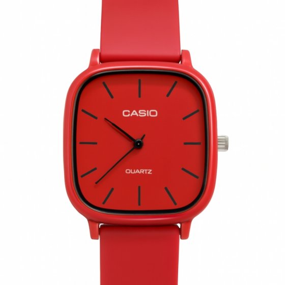 ساعت مچی اسپرت سیلیکونی زنانه و مردانه کاسیو CASIO اولدمانی بند رابر (پیو) قرمز +باطری اضافی کد 10143