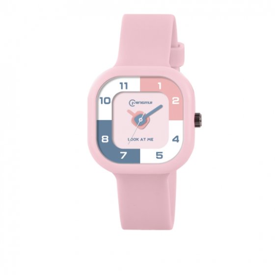 ساعت مچی اسپرت پسرانه و دخترانه بند سیلیکونی صورتی MINGRUI ضدآب قوی با جعبه مخصوص +باطری اضافی کد 10147