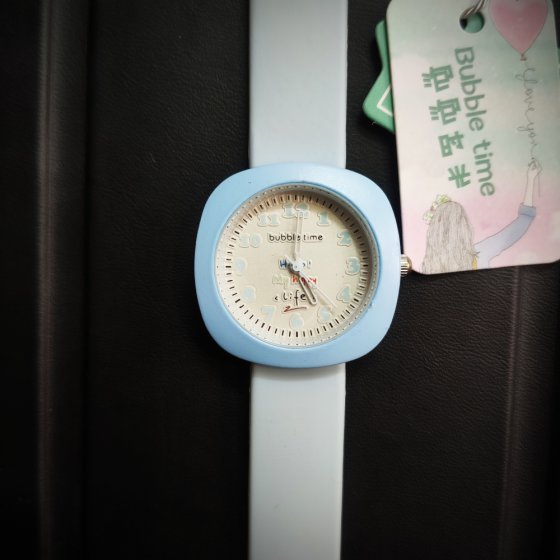 ساعت مچی دخترانه و زنانه فانتزی بابل تایم Bubble با بند سیلیکونی پاستیلی آبی+باطری اضافی کد 10171