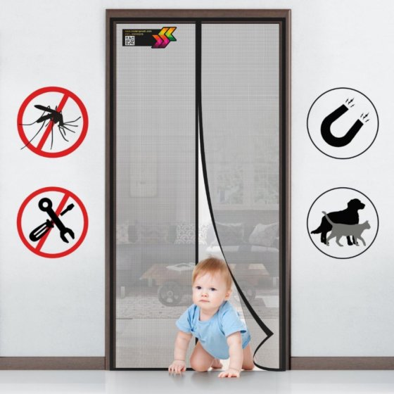 پرده توری مگنتی آهنربایی مدرن پوش درجه 1عرض 140 درارتفاع 230 کد1254