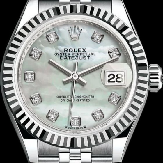 ساعت رولکس  دیت جاست  بند نقره ای صفحه نقره ای+باطری اضافی کد1530