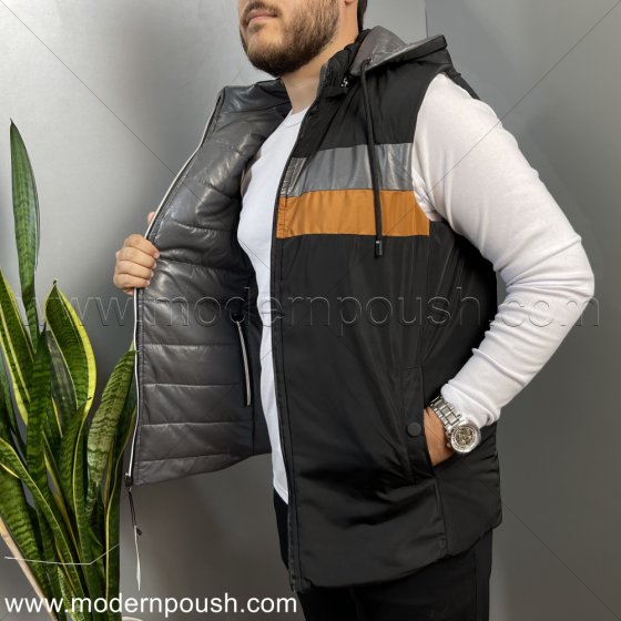 پافر دو روی اسپرت زمستانه مردانه رنگ مشکی نقره ای کد 1596