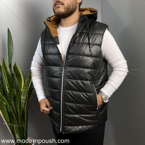 پافر دو روی اسپرت زمستانه مردانه رنگ مشکی نسکافه ای کد 1610