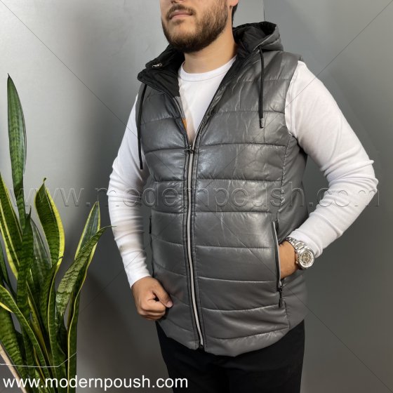 پافر دو روی اسپرت  زمستانه مردانه رنگ مشکی نقره ای کد 1631