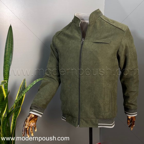 کاپشن دو روی مردانه پاییزه و زمستانه رنگ سبز ماشی استخوانی طرح جدید 3XL کد 1671