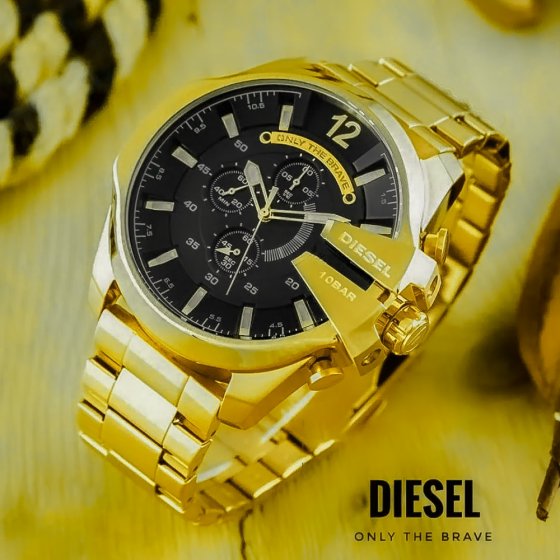 ساعت مچی مردانه دیزل شاخدار طرح کرنوصفحه بزرگ تقویم دار  +باطری اضافی کد1968